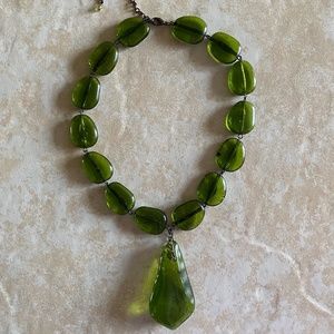 Women's Fashion Jewelry Green Stone Statement Necklace